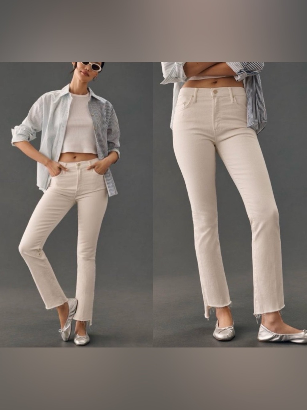 MOTHER insider step fray sz 29 in “cream puffs”